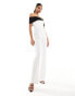 Фото #8 товара Vesper bandeau contrast wide leg jumpsuit in monochrome