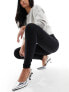 New look PU front seam leggings in black