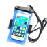 Wodoodporny pokrowiec etui do telefonu z opaską armband PVC - niebieskie