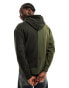 Tommy Jeans relaxed varsity two tone hoodie in olive green