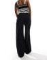 Brave Soul linen wide leg trouser in black