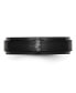 ფოტო #2 პროდუქტის Black Ceramic Ridged Edge Brushed Wedding Band Ring