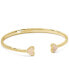 Gold-Tone Iridescent Drusy Heart Cuff Bangle Bracelet Gold Iride - фото #1