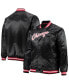 Фото #1 товара Men's Black Chicago Bulls Big and Tall Hardwood Classics Raglan Satin Full-Snap Jacket