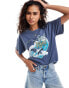 Фото #1 товара Daisy Street relaxed t-shirt in washed blue with dolphin graphic