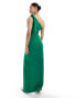 Фото #2 товара Vesper one shoulder tie detail maxi dress with thigh split in green