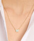 ფოტო #2 პროდუქტის Gold-Tone Cubic Zirconia & Colored Butterfly Pendant Necklace, 16" + 3" extender