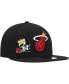Фото #1 товара Men's Black Miami Heat Crown Champs 59FIFTY Fitted Hat