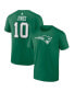 Фото #1 товара Men's Mac Jones Green New England Patriots St. Patrick's Day Icon Player T-shirt
