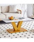 Modern Luxury Coffee Table with Golden Accents, Durable and Easy to Assemble