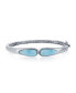 Sterling Silver Double Teardrop Larimar Bangle