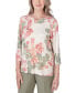 Фото #1 товара Petite Tuscan Sunset Floral-Print Embellished Textured Top