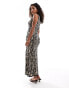 Фото #2 товара JDY Petite knitted sleeveless maxi dress in animal print