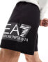 Armani EA7 large side logo sweats shorts in black