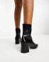 Фото #8 товара Mango round toe leather ankle boot in black