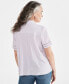 Women's Pintuck Short-Sleeve Button-Front Shirt, Created for Macy's Фиолетовый, XS - фото #2