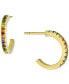 ფოტო #1 პროდუქტის Rainbow Cubic Zirconia Small Hoop Earrings in 18k Gold-Plated Sterling Silver, Created for Macy's