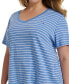 Фото #3 товара Plus Size Cotton Striped T-Shirt, Created for Macy's