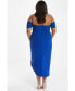 Фото #3 товара Plus Size Chiffon Ruched Midi Dress
