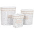 Laundry basket Home ESPRIT White Beige wicker 49 x 36 x 55 cm 3 Pieces