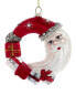 Kurt Adler 5.125In Glass Santa Wreath Ornament Multicolor