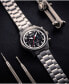 Men's Hawker Hurricane Carey Dual Time Rangoon Silver-Tone Solid Stainless Steel Bracelet Watch 43mm