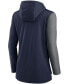 ფოტო #2 პროდუქტის Women's Navy, Heather Charcoal New England Patriots Chevron Hoodie Performance Long Sleeve T-shirt