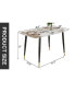 Фото #7 товара Patterned Sintered Stone Dining Table - 50"x30"x30"