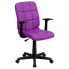 Mid-Back Purple Quilted Vinyl Swivel Task Chair With Arms