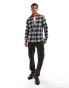 ONLY & SONS buffalo check shirt in grey and black