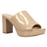 Фото #2 товара CL by Laundry Get On Platform Block Heels Womens Beige Casual Sandals IGAS19R6E