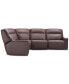 Фото #3 товара Dextan Leather 5-Pc. Sectional with 3 Power Recliners, Created for Macy's