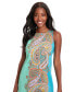 Petite Paisley-Print Jewel-Neck Dress