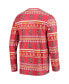 ფოტო #2 პროდუქტის Men's Red Maryland Terrapins Ugly Sweater Long Sleeve T-shirt and Pants Sleep Set