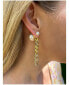 ფოტო #2 პროდუქტის Pearl Front-Back + Cubic Zirconia Chain Dangle Earrings