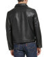 Men's Faux Leather Snap-Front Water-Resistant Jacket