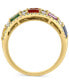 ფოტო #4 პროდუქტის EFFY® Multi-Gemstone (7/8 ct. t.w.) & Diamond (5/8 ct. t.w.) Double Row Statement Ring in 14k Gold