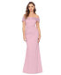 Фото #1 товара Women's Beaded Off-The-Shoulder Gown