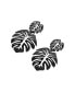 ფოტო #1 პროდუქტის Women's Black Palm Leaf Drop Earrings