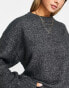 ASOS DESIGN premium jumper with crew neck in wool blend yarn in grey Черный, XS - EU 32-34 - фото #3