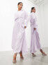 ASOS EDITION satin twist detail long sleeve maxi dress in pale lilac