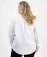 Plus Size Embellished Cotton Shirt, Created for Macy's