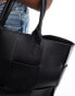 Glamorous large woven tote bag in black