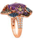 Фото #4 товара Crazy Collection® Multi-Gemstone (7-7/8 ct. t.w.) & Nude Diamond (3/8 ct. t.w.) Statement Ring in 14k Rose Gold