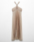 ფოტო #5 პროდუქტის Women's Pleated Halter Neck Dress