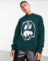 Weekday johan jacquard drippy face sweater in green