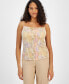 Фото #1 товара Women's Shimmer Knit Draped-Neck Camisole Top, Created for Macy's