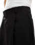 ASOS DESIGN pull on smart relaxed barrel leg trousers in black Черный, XL - W38 - фото #5