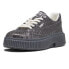 Фото #2 товара Puma Dinara Shine Metallic Platform Womens Silver Sneakers Casual Shoes 3937550