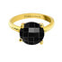 Gold plated ring with black agate Multiples BJ06A323
